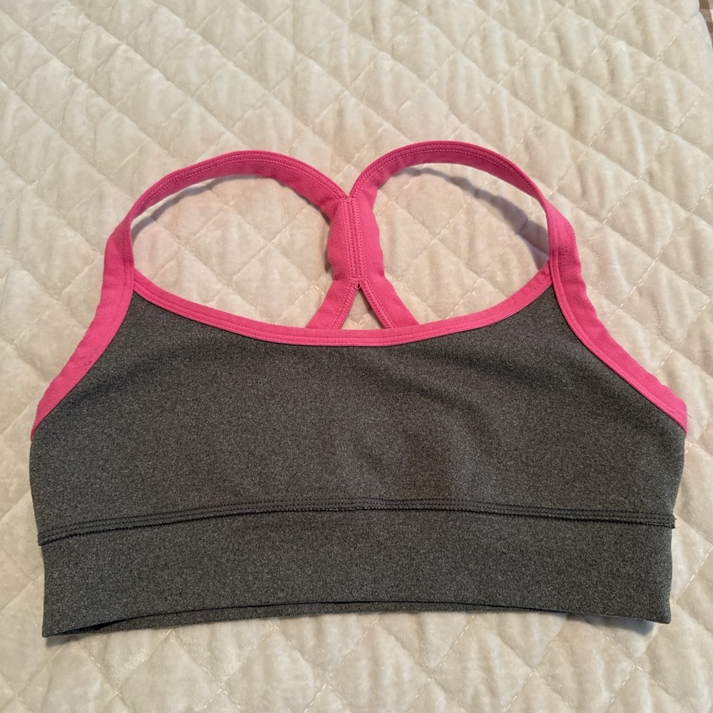 Gilly Hicks Charcoal and Fuchsia Sports Bra